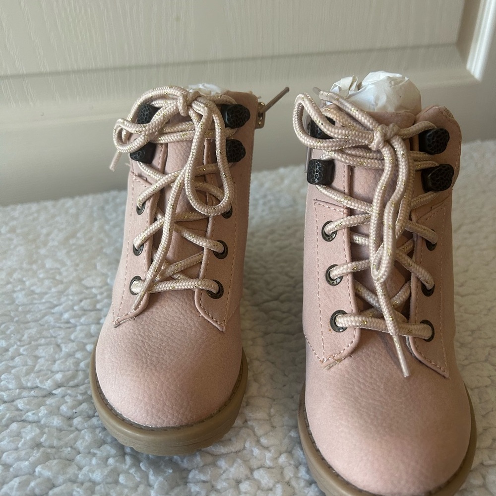 Adorable Pink Lace-Up Kids Boots